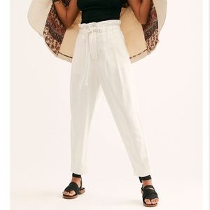 Free People Margate Plated Trouser White